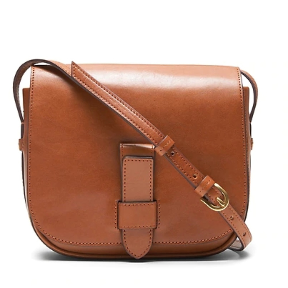 Banana Republic Italian Leather Saddle Bag, Cognac